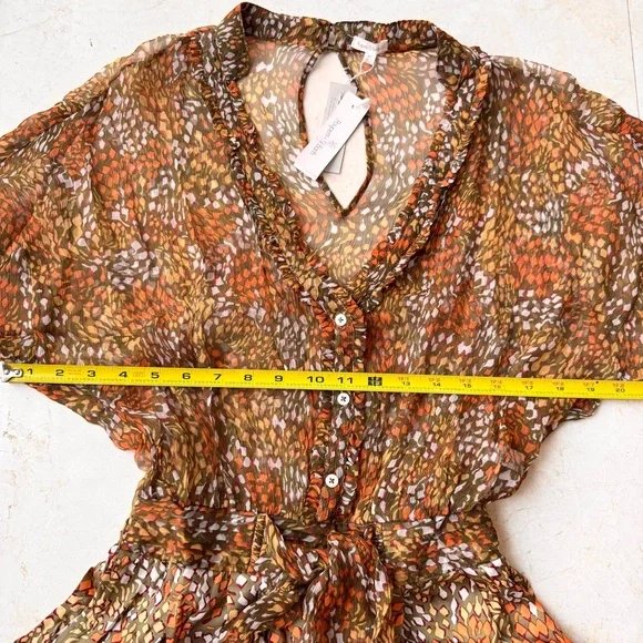 Poupette St Barth Silk Printed Short Romper Jumpsuit size XS - Picture 7 of 12